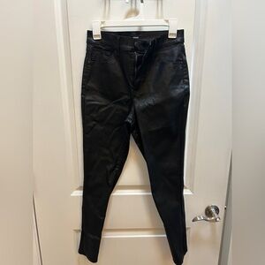 Express Jet Black Faux Leather Trousers. Size 8